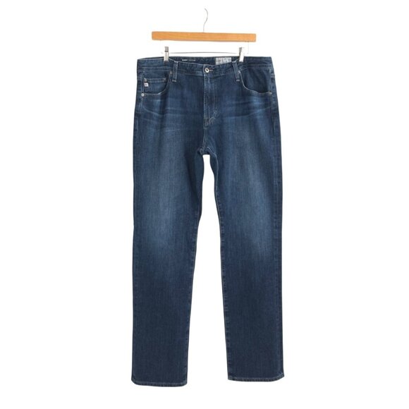 AG Adriano Goldschmied Everett Slim Straight Jeans Mens 38x34 Dark Wash Denim - Picture 1 of 8